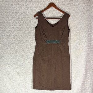 George Brown Linen Sleeveless Midi Dress